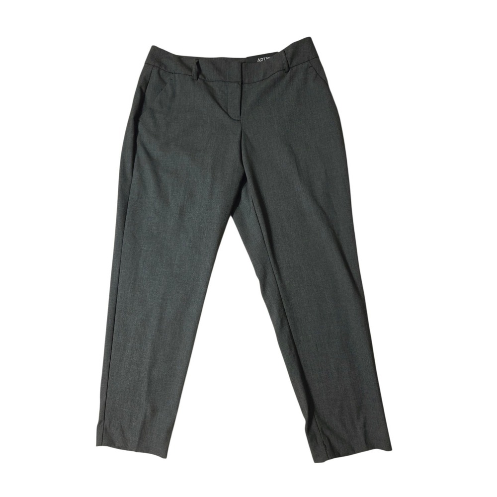Apt 9 Slim Straight Mid Rise Medium Gray Dress Pants Tapered 12P NWT Career